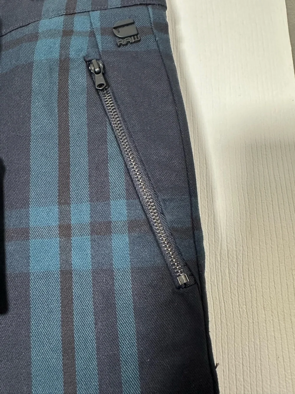 NWT G-Star Raw Women’s Sturwed Mazarine Blue Delon Check Chino Pants Size 10 - Picture 7 of 11